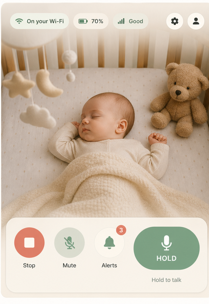 Ninna live monitor on iPhone